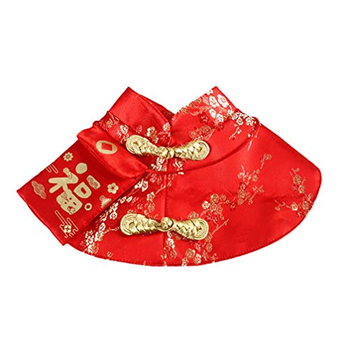 balacoo 1pc Joyous Cat Cloak Chinese Style Pet Clothes Warm Comfortable Red Envelope Design for Year Holiday Celebrations s