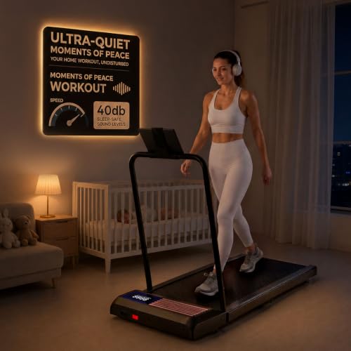 Image of Walking Treadmill Pad with 0-8% Incline,2.5HP Walking Treadmill Mat for Home & Office,Portable Treadmill with Handle Bar