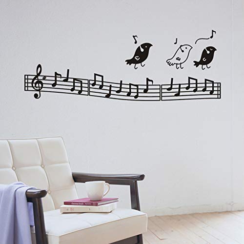 JXMK Pegatina Creativa Music Stave Musical Birds Etiqueta de Pared Tallada respetuosa con el Medio Ambiente 120x43cm