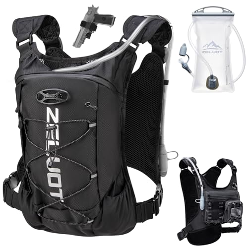 Image of Zelvot Running Vest with 2L Water Bladder, Hydration Backpack, U.S. Design Patent, Lightweight Hydration Pack with Gear Holder, Reflective Chest Pack for Men Women
