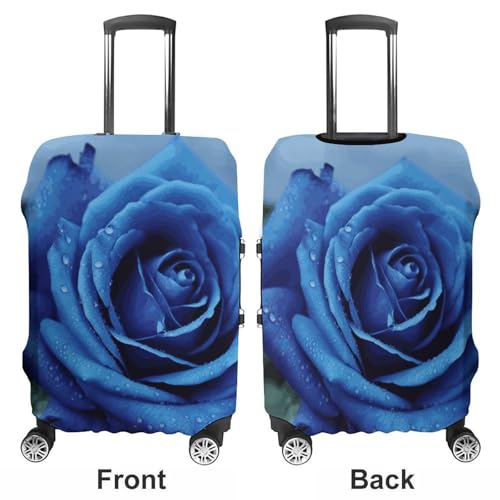 Romantic Blue Rose Luggage Cover, Washable Elastic Suitcase Cover Protector Fit 18-32 Inch Luggage3