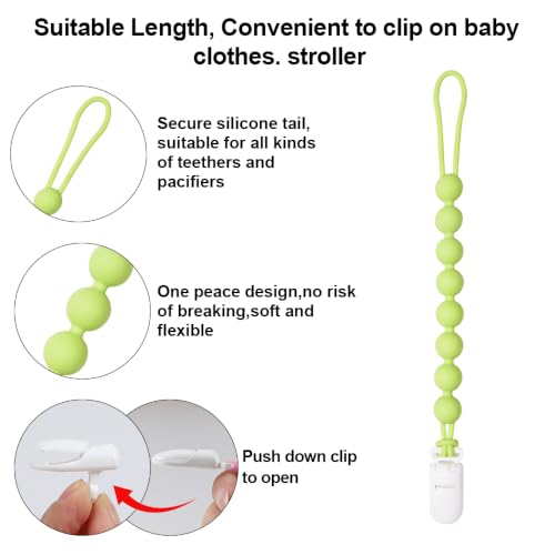 Image of Baby Tennis Silicone Teether Toy with Pacifier Clip,BPA Free