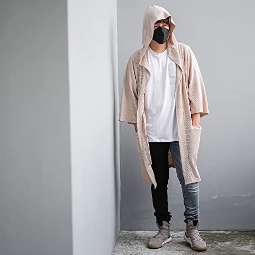 Image of Men's Long Noragi Hoodie Oversized Kimono Jacket One Size Cardigan Coat