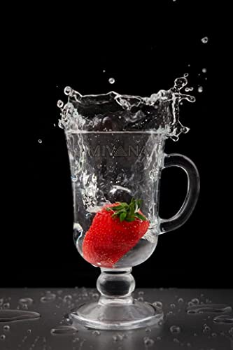 Image of 250 ML Glass Coffee Mug Set, with Convenient Handle, Tea Glasses for Hot /Cold Beverages, Thermal Shock Resistant, Tempered Glass, Mugs for Cappuccino Pack of 4 (PN - 01, 4 Count (Pack of 1))