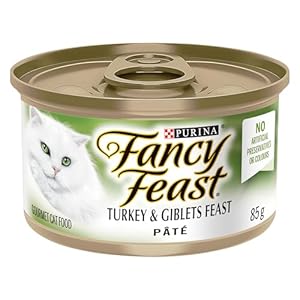 Fancy Feast Wet Cat Food, Pate Turkey & Giblets Feast – 85 g Can (24 Pack)