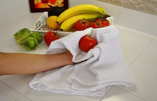 [18 Pack] Flour Sack Kitchen Dish Towels - Lint Free Soft 100% Ring Spun Cotton - Large 28X28 - White #TOP3
