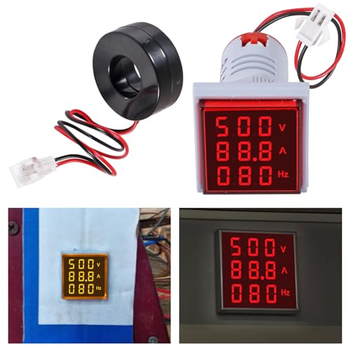 Image of 3PCS AC Current Voltage Amperage Power Energy Panel Meter LCD Digital Display Ammeter Voltmeter Multimeter with CT AC 60-500V 0-100A 20-75 Hz Multi-Function Power Monitor