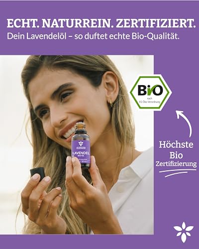 Heldengrün® BIO Lavendelöl [100% NATURREIN] Lavandula angustifolia - Echtes Lavendelöl: floral, frisch & voller Seele - Aromatherapie Lavendel - Ätherisches Öl