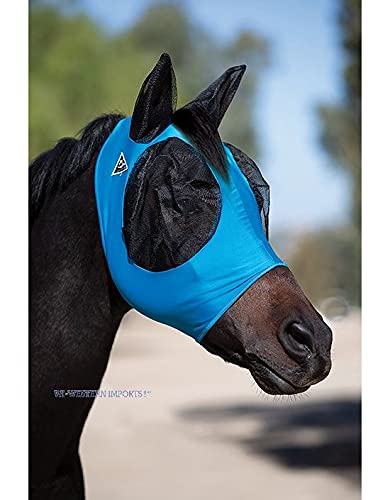 Professional's Choice Comfort Fit Fliegenmaske Pferd ohne Klett, Lycra, Insektenschutz, Pacific Blue Pony