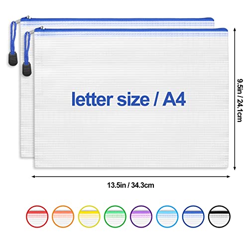 Eoout 24Pcs Mesh Zipper Pouch Zipper Bags, Puzzle Bag For Organizing Storage, Letter Size, A4 Size, Zipper File Bags For Office Supplies #TOP1