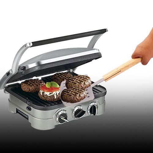 Updated Super Sturdy, Extra Wide Stainless Steel Metal Grill Spatula Flipper, Pizza Peel/Paddle With Solid Wood Handle, Large Turner With Bevelled Cutting Edge For Turning Fish, Steaks And Pizza #TOP5