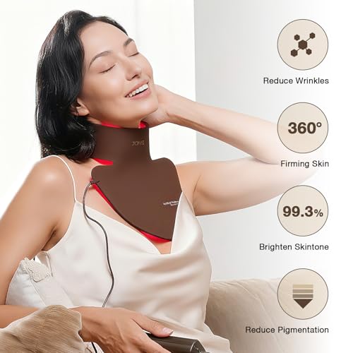Image of JOVS LED Neck & Chest Mask, LED Red Light Therapy for Neck, 66 LED Light Beams and 630nm Red Light Therapy for Neck Decollete Chest Body, Skin Care Device at Home and Travel