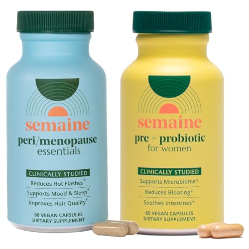 Image of Semaine Peri /Menopause & Gut Health Bundle - Ease Bloating, Indigestion, Hot Flashes & Thinning Hair. Support Mood, Sleep, Hormones & Immunity | 1 Month Supply