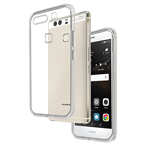REY Funda Carcasa Gel Transparente para Huawei P9, Ultra Fina 0,33mm, Silicona TPU de Alta Resistencia y Flexibilidad