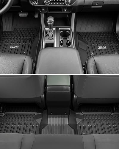Image of 3W Floor Mats for Toyota Tacoma Hybrid 2024-2026, TPE All Weather Black