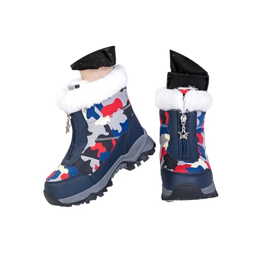 Bottines pour bébé avec fermeture éclair chaussures d'hiver bleues - 6