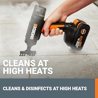 Worx 20V SteamStorm Cordless Handheld Steam Cleaner w/Accessories, Steamer for Cleaning 220°F 8-Second Preheat, Lightweight Portable Steamer for Home Car – Battery & Charger Included