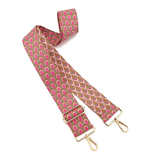 Image of Wide Shoulder Strap Adjustable Replacement Belt Guitar Style Crossbody Bag Handbag Strap Multicolor Canvas Straps(Wide:2in)(Color4)