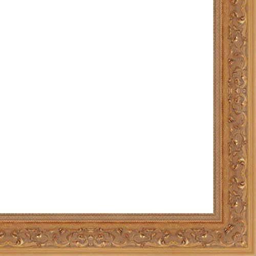 CountryArtHouse Picture Frame Moulding (Wood) 100ft bundle - Ornate Gold Finish - 3" width - 15/16" rabbet depth