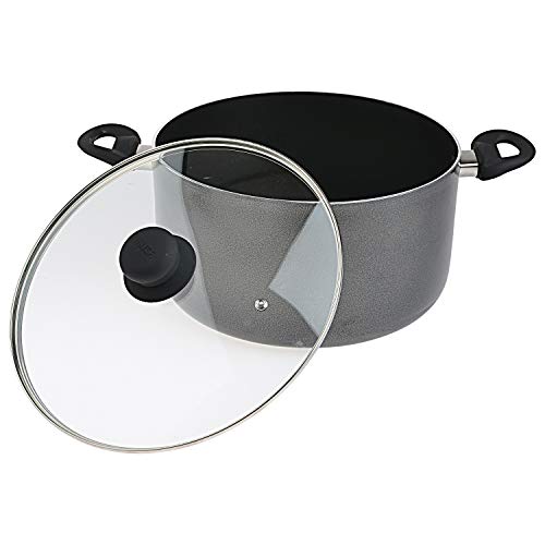 Imusa Charcoal Usa Imu-91636 Stock Pot With Glass Lid 10-Quart, Dark Grey, 10Qt #TOP2