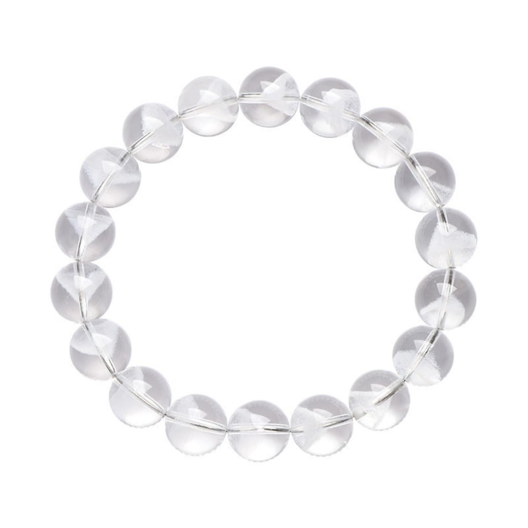 Crystal Bracelet Bracciale Piramidale In Cristallo Bianco Naturale Con Perline A Cerchio Singolo Per Uomo E Donna