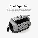 IRIS USA 23" Cat Carrier, Small Pet Carrier Hard, Dog Kennel with 2-Door Front and Top Access, Dog Carrier, up to 18 pounds, Black/Gray - Image 5