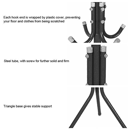 Ejoyous-Standing-Coat-Rack-10-Hooks-Hall-Tree-Coat-Hanger-Holder-Home-Enterway-Tree-Clothes-Storage-Stand-for-Coat-Hat-Clothes-Scarves-Handbags-UmbrellaBlack Ejoyous Standing Coat Rack 10 Hooks Hall Tree Coat Hanger Holder Home Enterway Tree Clothes Storage Stand for Coat Hat Clothes Scarves Handbags UmbrellaBlack