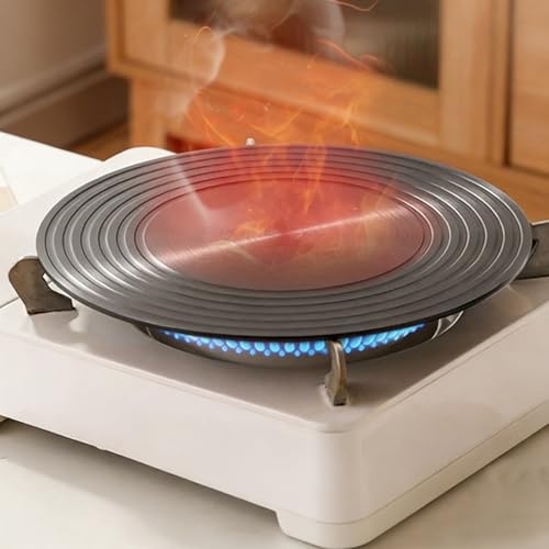 Smaoqingji Adaptador Inducción Placa Difusor Calor - 1 Unidad, Negra, Placas de Anillo con Mango Ergonómico, Apta Para Todo Tipo de Utensilios de Cocina, Cocinas de gas, Cocinas Eléctricas, etc - imagen 9