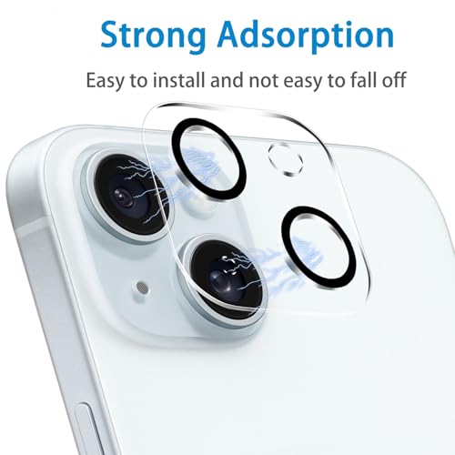 Dengduoduo 【3 Pack】 Tempered Glass Camera Lens Protector for iPhone 15 6.1\" & for iPhone 15 Plus 6.7\", Ultra HD, 9H Hardness, Anti-Scratch, Case Friendly, Easy to Install [No Affect on Night Shots] - Thumbnail 6