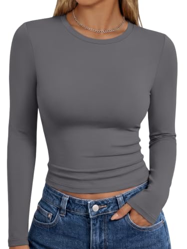 Image of Trendy Queen Womens Long Sleeve T Shirts Fall Fashion Basic Y2K Tops 2026