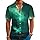 Camisa havaiana divertida verão praia tropical manga curta férias estampa Aloha camisa casual camisa de botão, Verde pirata, GG