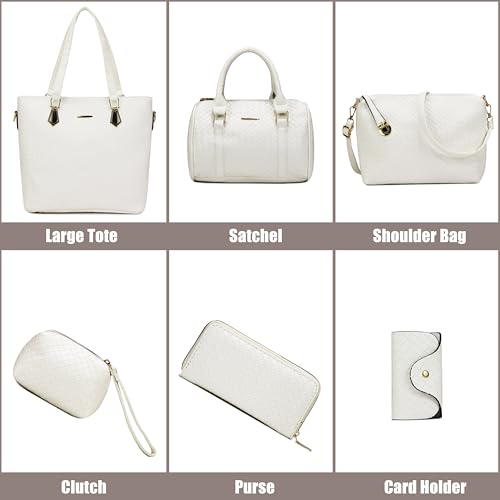 Image of OTMIPIML Purses and Handbags for Women Synthetic Leather Tote Crossbody Bags Satchel Purses Set 6pcs | Set