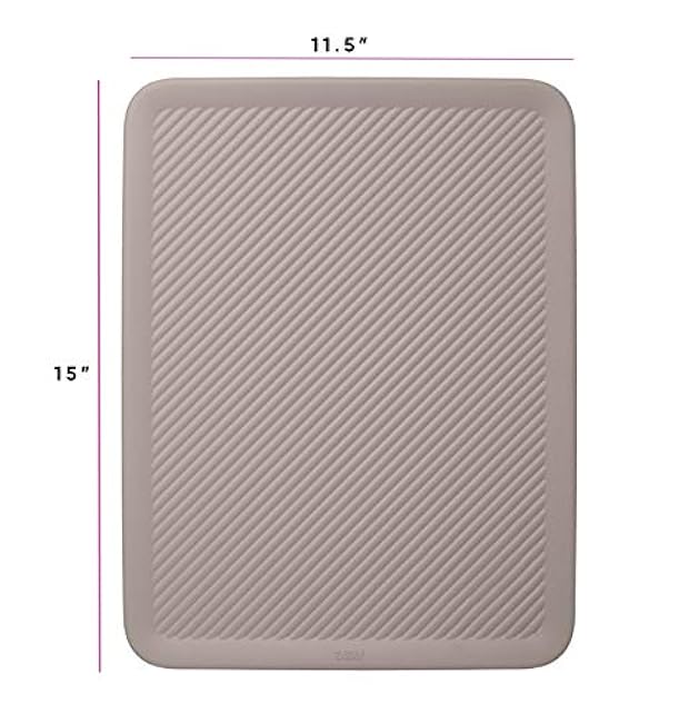 Superio Ribbed Collection - Decorative Plastic Lidded Home Storage Bins Organizer Baskets, X-Large Taupe (1 Pack - 22 Liter) Stackable Container Box, for Organizing Closet Shelves Drawer Shelf