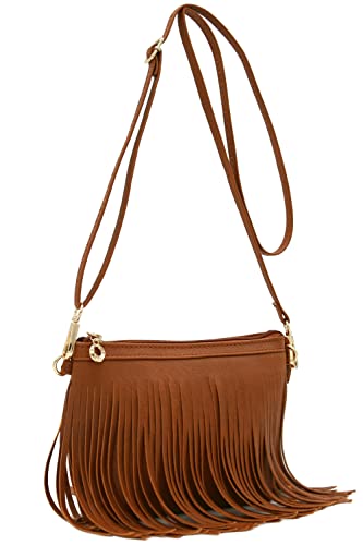 Image of FashionPuzzle Small Fringe Crossbody Bag with Wrist Strap
