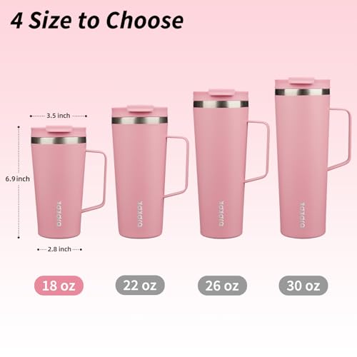 Image of BJPKPK 18oz Insulated Tumbler with Handle, Lid & Straw, Stainless Steel