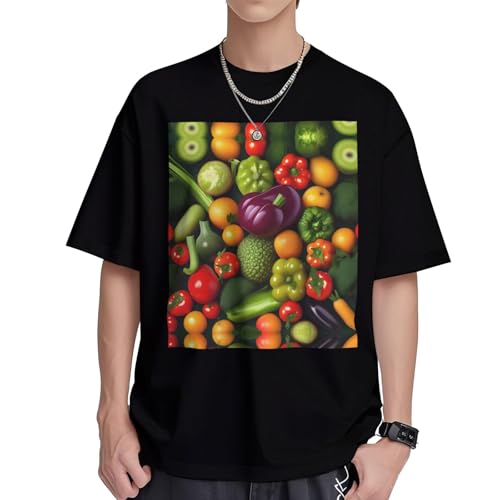 T-shirt coton femme col rond imprimé fruits et légumes pour éviter la chaleur