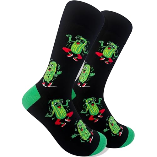 Mens Pickle Socks - I'm Kind of a Big Dill - Text printed on bottom of sock - Combed Cotton