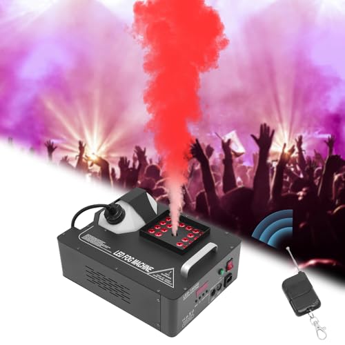 Máquina de humo para escenario de 1500 W con 24 luces LED y 7 colores, control remoto inalámbrico y DMX para DJ, bodas y Halloween miniatura 4