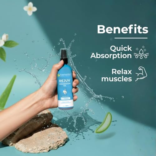 Image of Pure Nutrition Magnesium Glycinate with Zinc 350mg (120 Veg Tablets) + Rejuv Transdermal Magnesium Oil Spray 200ml | Sleep, Muscle & Nerve Support