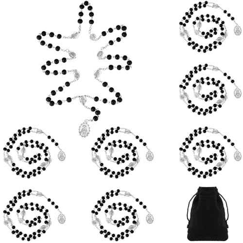 7 Pcs Seven Sorrows Rosary Chaplet Necklace Catholic Rosary Beads 7 Sorrows of Mary Prayer Beads Chain