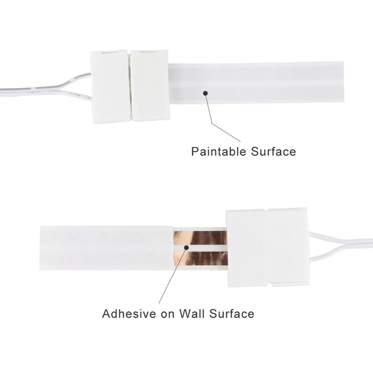 FRANKEVER Cables de altavoz súper planos, cables de altavoz autoadhesivos, 2 conductores de cobre puro, cable de audio de bricolaje, calibre 23 AWG, 0.63 pulgadas de ancho x 25 pies de largo, con 2