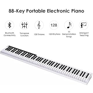 KEMNGO Piano numérique 88 Touches, Clavier électronique Portable Pleine Grandeur, Clavier MIDI, Haut-parleurs intégrés… - Les Beatles, Paul McCartney, John Lennon, RIngo Starr, George Harrison KEMNGO Piano numérique 88 Touches, Clavier électronique Portable Pleine Grandeur, Clavier MIDI, Haut-parleurs intégrés… – Image 2