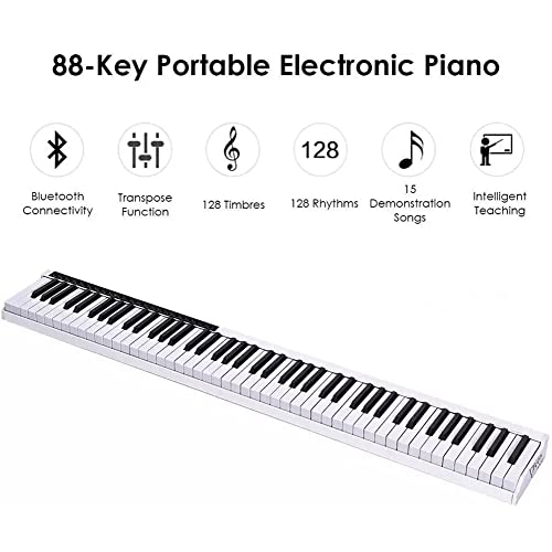 KEMNGO Piano numérique 88 Touches, Clavier électronique Portable Pleine Grandeur, Clavier MIDI, Haut-parleurs intégrés… - Les Beatles, Paul McCartney, John Lennon, RIngo Starr, George Harrison KEMNGO Piano numérique 88 Touches, Clavier électronique Portable Pleine Grandeur, Clavier MIDI, Haut-parleurs intégrés… – Image 3