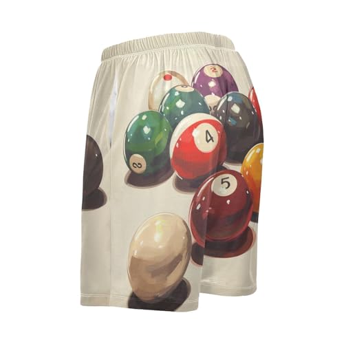 ALAZA Vintage Billiard Balls Men's Pajama Shorts with Pockets3