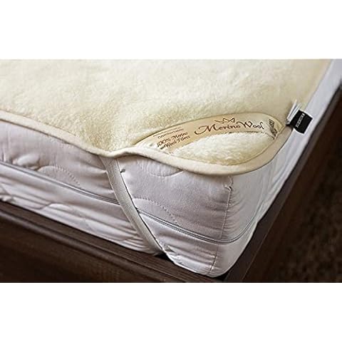 Reversible Merino Wool Mattress Topper, Double Size Cover