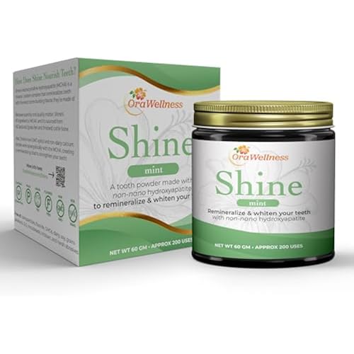 OraWellness Shine Remineralizing Tooth Powder with Hydroxyapatite, Mint