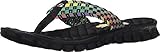 Skechers Sport Women's EZ Flex Beach Weave Flat Sandal,Black Multi,9 M US