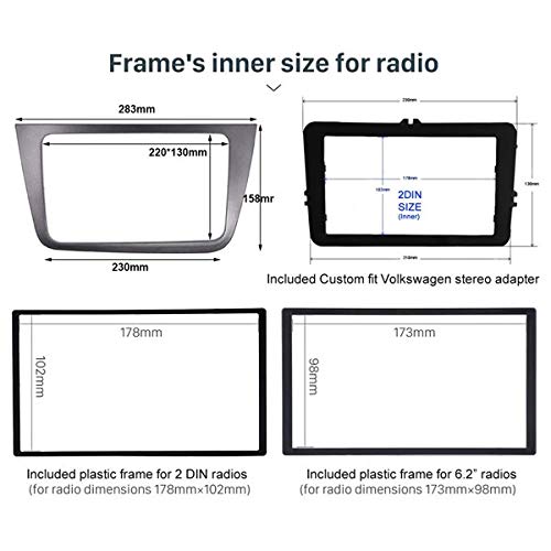 Sound Way 2 DIN Radio Blende Einbau Rahmen Adapter Einbauset kompatibel mit SEAT Altea 2004-2015, Toledo 2004-2009