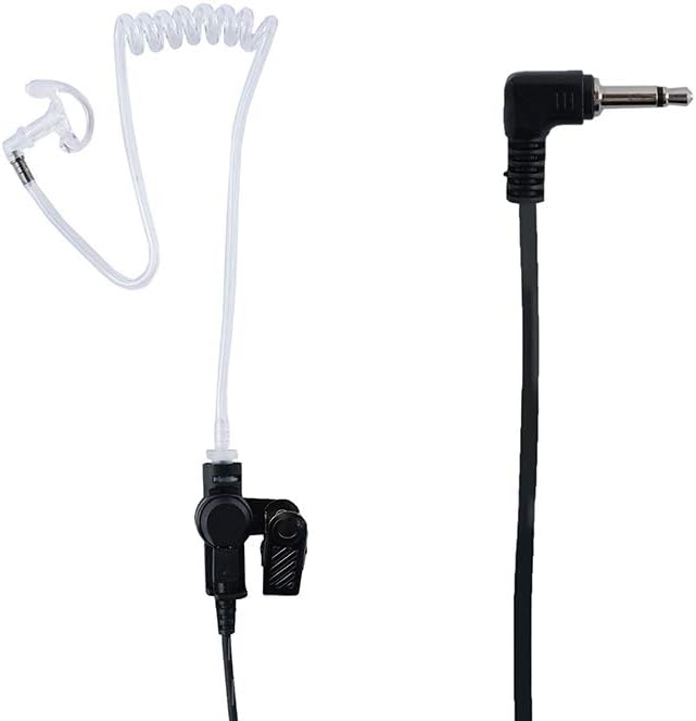 3.5mm Listen Only Acoustic Tube Earpiece Law Enforcement Surveillance Headset for Motorola Kenwood Icom Walkie Talkie Earpiece for Two-Way Radios 5Pack