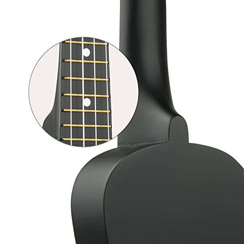Image of LXS Soprano Ukulele Ukulele for Beginners - 21 inch Small Guitar Ukulele with Gig Bag, Standby String, Picks and Primary Tutorial (Black)